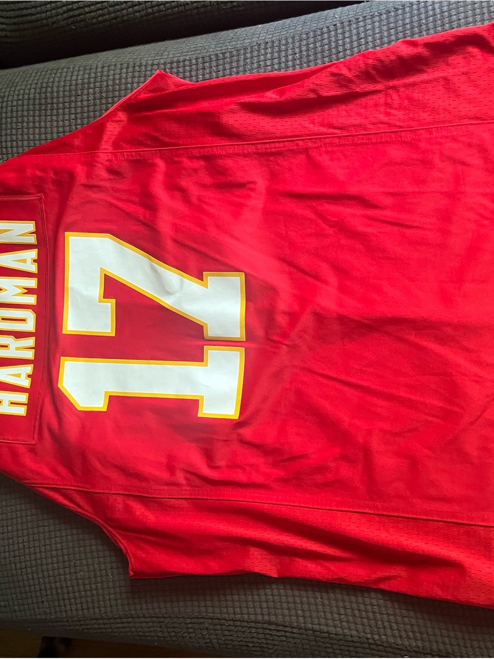 Red #17 Custom Football Jersey - HARDMAN